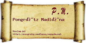 Pongrátz Madléna névjegykártya